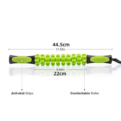 Muscle Roller Stick Full Body Fitness Massage Tool for Home and Gym Use - Black