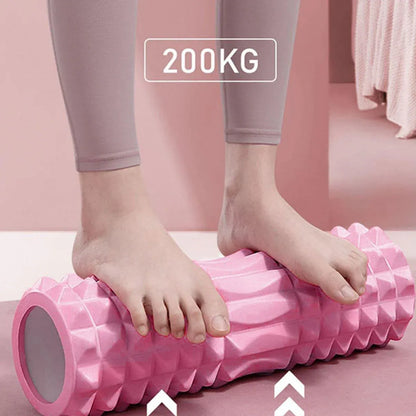 High Density EVA Foam Roller Yoga Massage Stick for Fitness - Wolf Tooth Style Purple-33cm