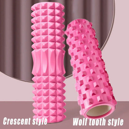 High Density EVA Foam Roller Yoga Massage Stick for Fitness - Wolf Tooth Style Purple-33cm