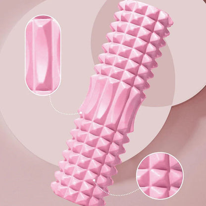 High Density EVA Foam Roller Yoga Massage Stick for Fitness - Wolf Tooth Style Purple-33cm