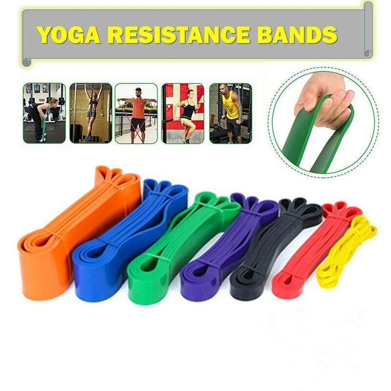 Heavy Duty Resistance Yoga Band Loop Exercise Fitness Workout Band Gym Band - Blue 125-170 lbs (64mm*2080mm)