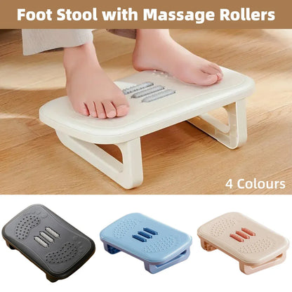 Ergonomic Office Footrest Adjustable Under Desk Stool Anti Fatigue Foot Support - Black