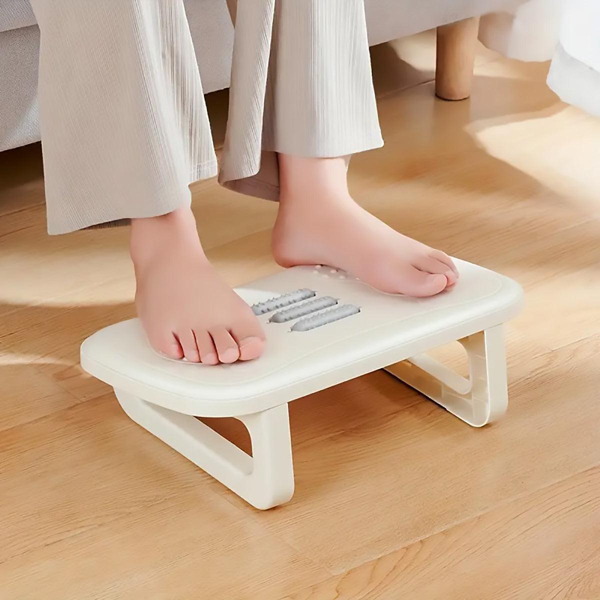 Ergonomic Office Footrest Adjustable Under Desk Stool Anti Fatigue Foot Support - Black