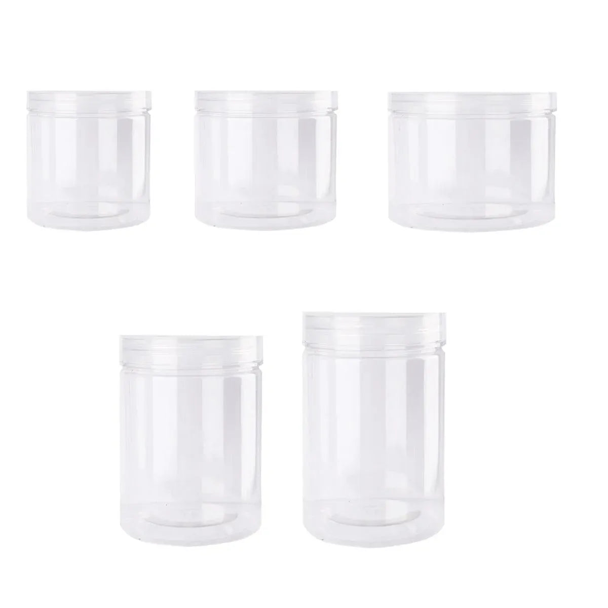 Wide Mouth Plastic Food Bottles 50pcs Transparent Sealed Storage Tanks Container - 10cm x 8.5cm