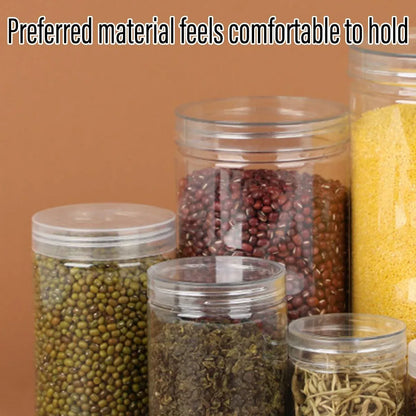 Wide Mouth Plastic Food Bottles 50pcs Transparent Sealed Storage Tanks Container - 10cm x 8.5cm
