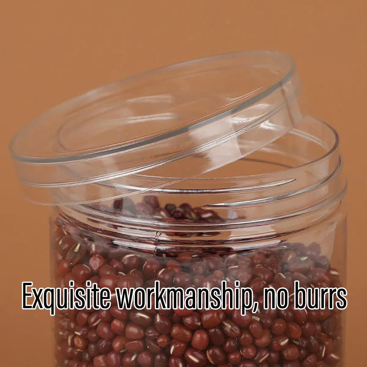 Wide Mouth Plastic Food Bottles 50pcs Transparent Sealed Storage Tanks Container - 10cm x 8.5cm