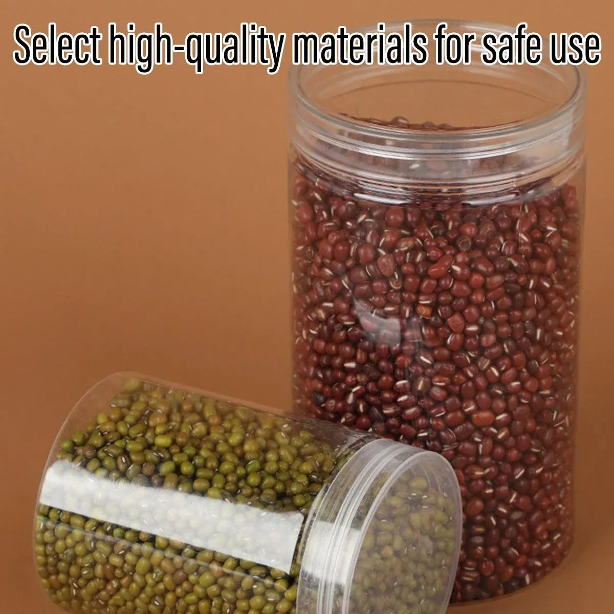 Wide Mouth Plastic Food Bottles 50pcs Transparent Sealed Storage Tanks Container - 10cm x 8.5cm