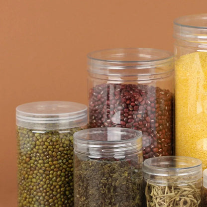 Wide Mouth Plastic Food Bottles 50pcs Transparent Sealed Storage Tanks Container - 10cm x 8.5cm
