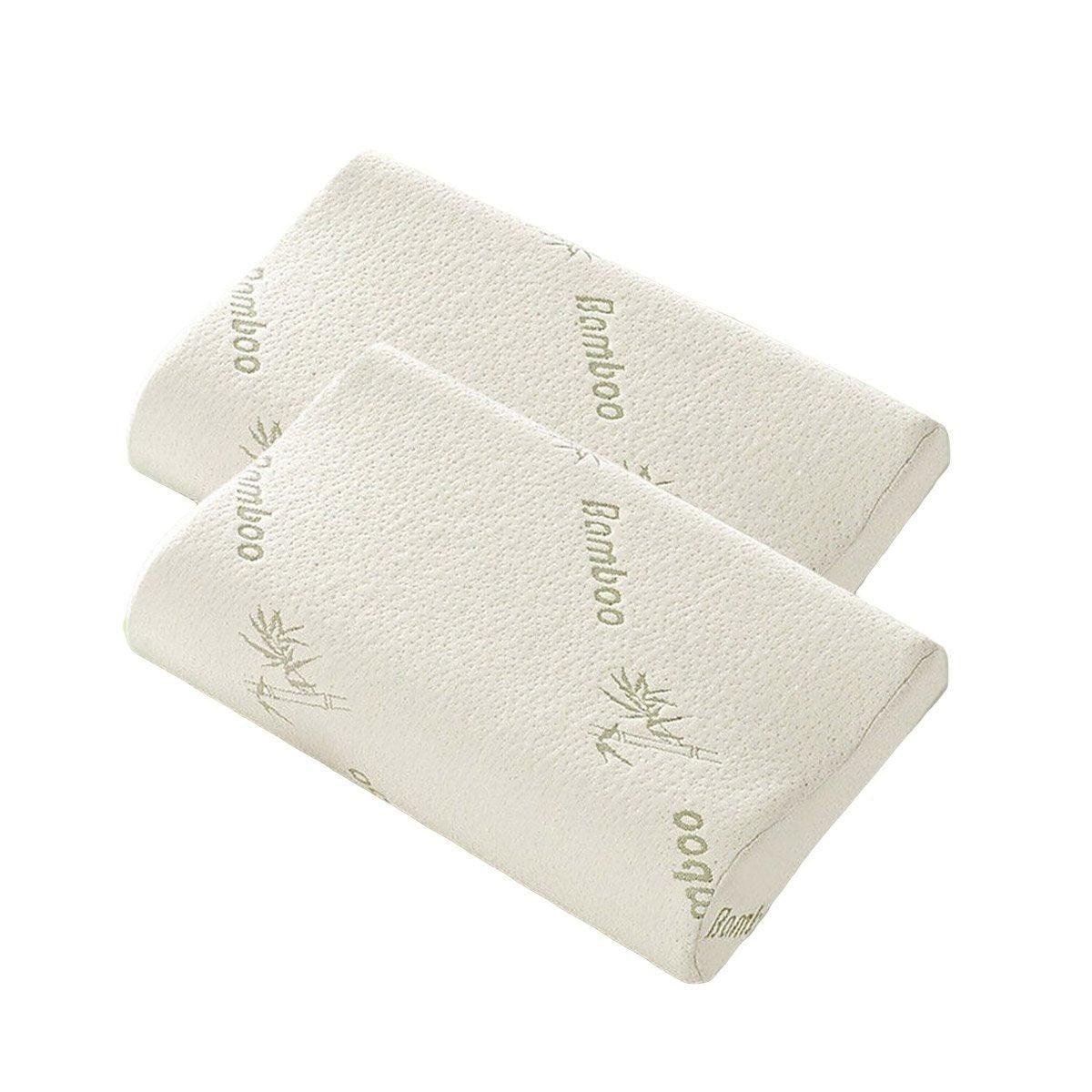 1/2PCS Memory Foam Neck Pillow Wavy Contour Slow Rebound Pillow - 60x40x12cm-2pcs
