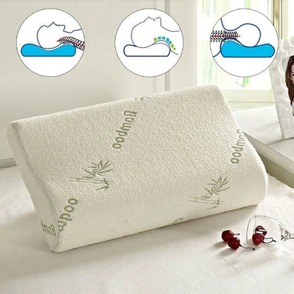 1/2PCS Memory Foam Neck Pillow Wavy Contour Slow Rebound Pillow - 60x40x12cm-2pcs
