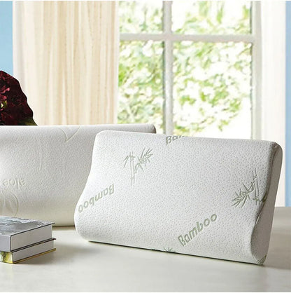 1/2PCS Memory Foam Neck Pillow Wavy Contour Slow Rebound Pillow - 60x40x12cm-2pcs