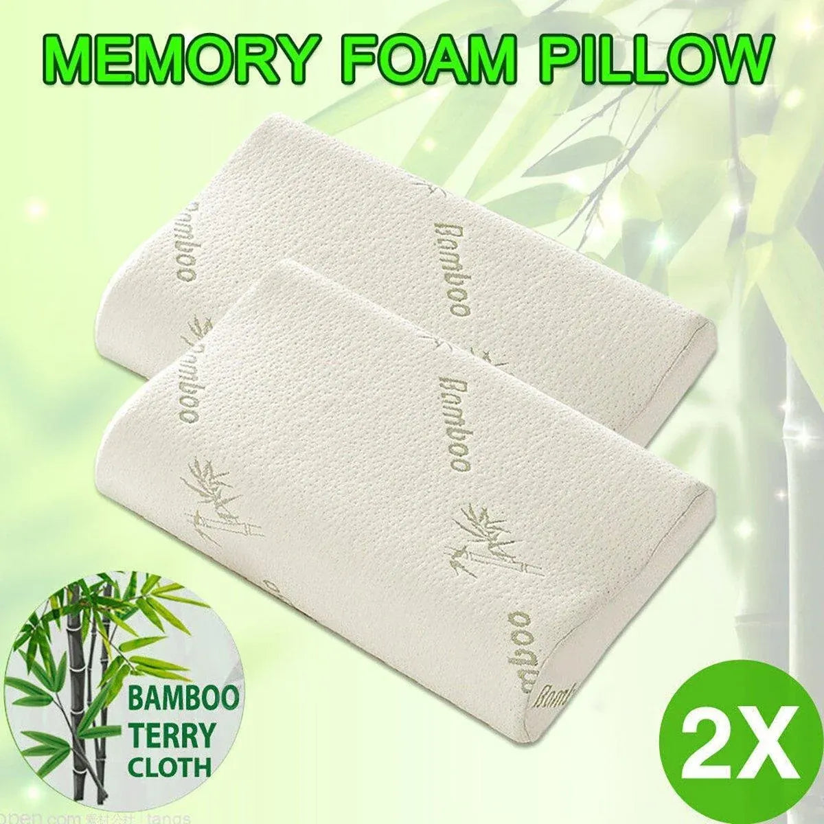 1/2PCS Memory Foam Neck Pillow Wavy Contour Slow Rebound Pillow - 60x40x12cm-2pcs