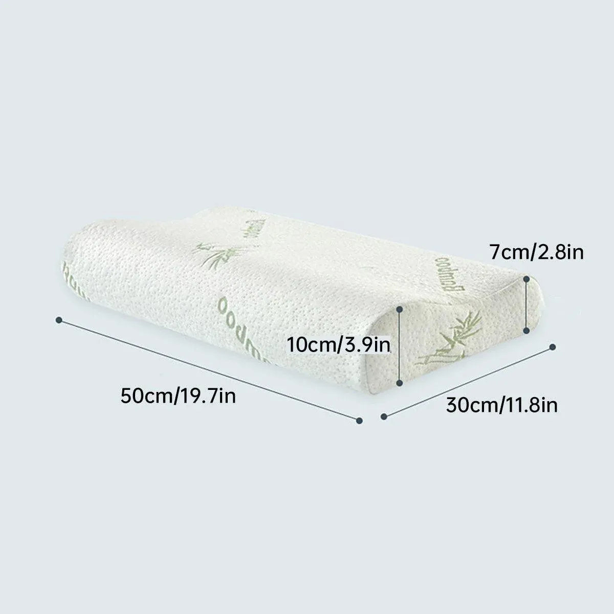 1/2PCS Memory Foam Neck Pillow Wavy Contour Slow Rebound Pillow - 60x40x12cm-2pcs