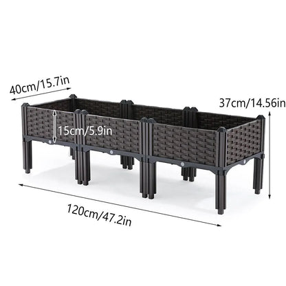 Outdoor Rectangular Balcony Vegetable Planter Box Garden Flower Planting