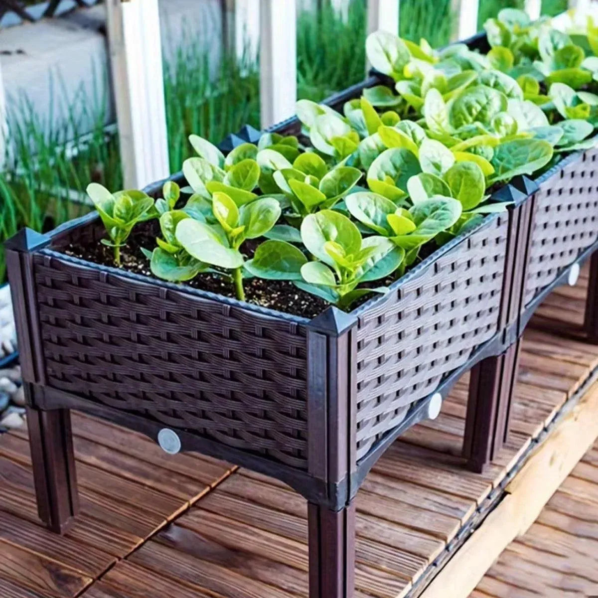 Outdoor Rectangular Balcony Vegetable Planter Box Garden Flower Planting