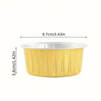 100Pcs Cake Tools Pudding Cake Aluminum Foil Baking Cups Cupcake Cup with Lids - 100pcs-Cow