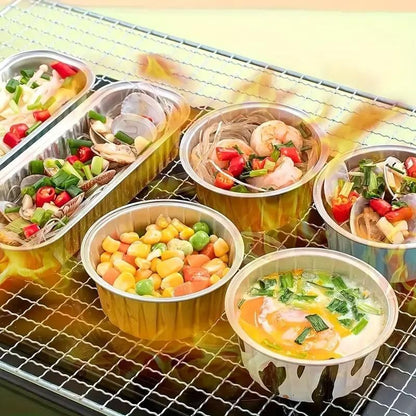 100Pcs Cake Tools Pudding Cake Aluminum Foil Baking Cups Cupcake Cup with Lids - 100pcs-Cow
