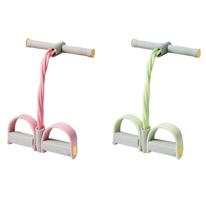 Multifunctional Foot Pedal Resistance Band Home Fitness Pulling Rope Exerciser - Green