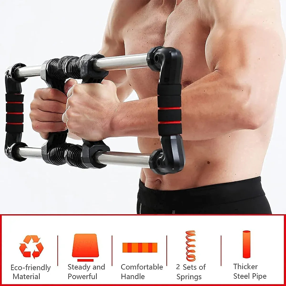 Arm Trainer Pull Press Bar 100kg Resistance Chest Abdomen Home Fitness Equipment