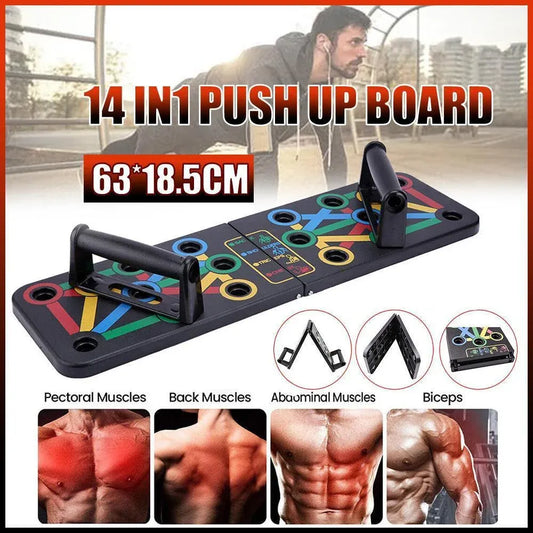 14 in1 Push Up Board Rack Bar Grip Handle Muscle Train Gym Workout Fitness Stand