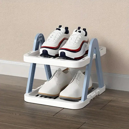 2/3 Tier Removable Shoe Rack Folding Storage Shelf Simple Space Saving Organizer - 2Tier-Pink