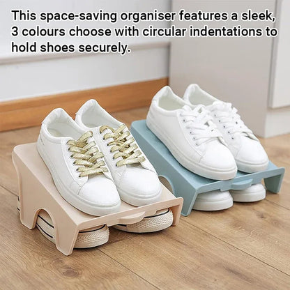 5pcs Double Layer Shoe Rack Simple Storage Organizer Space Saving Shoe Holder - Pink