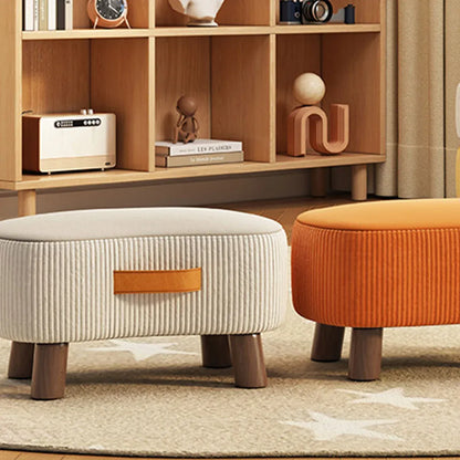 Small Stool for Home Simple Shoe Changing Low Seat Stool Wooden Household Use - Beige