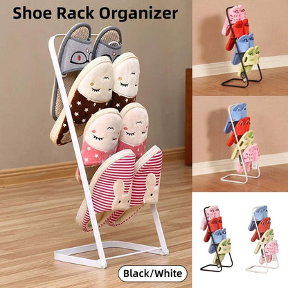 Simple Multi Layer Slipper Storage Rack Organizer for Home Closet Shoe Organizer - Black