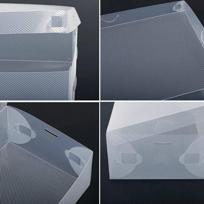20x Clear Shoe Storage Box Foldable Stackable Plastic Shoe Boxes
