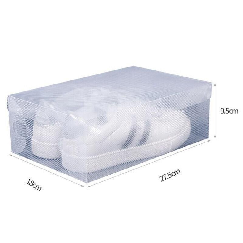 20x Clear Shoe Storage Box Foldable Stackable Plastic Shoe Boxes