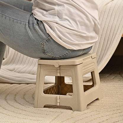 Portable Adjustable Folding Plastic Stool Retractable Outdoor Fishing Chair - Yellow
