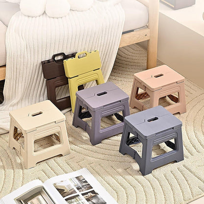 Portable Adjustable Folding Plastic Stool Retractable Outdoor Fishing Chair - Yellow
