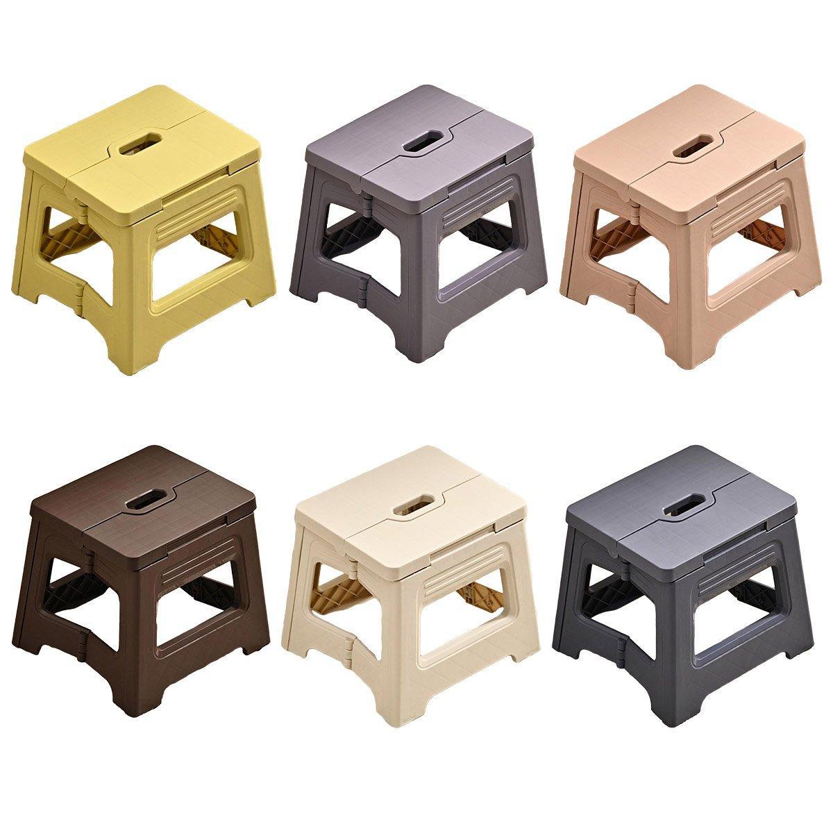Portable Adjustable Folding Plastic Stool Retractable Outdoor Fishing Chair - Yellow