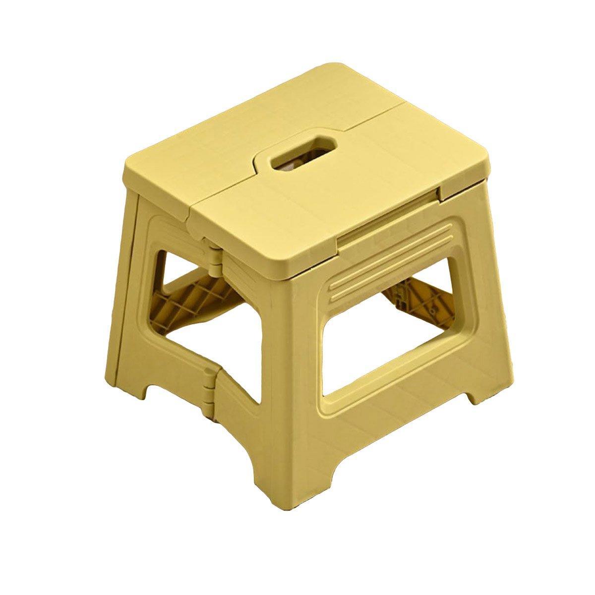 Portable Adjustable Folding Plastic Stool Retractable Outdoor Fishing Chair - Yellow