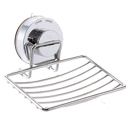Shower Bar Holder Suction Basket Wall Mounted Stainless Steel Bathroom Soap Dish - Double Layer
