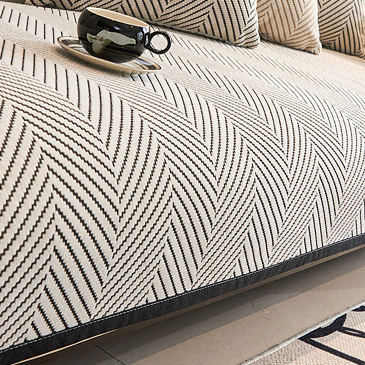 Sofa Cushion Cover Modern Non Slip Couch Protector Furniture Seat Slipcover Pad - 70x210cm
