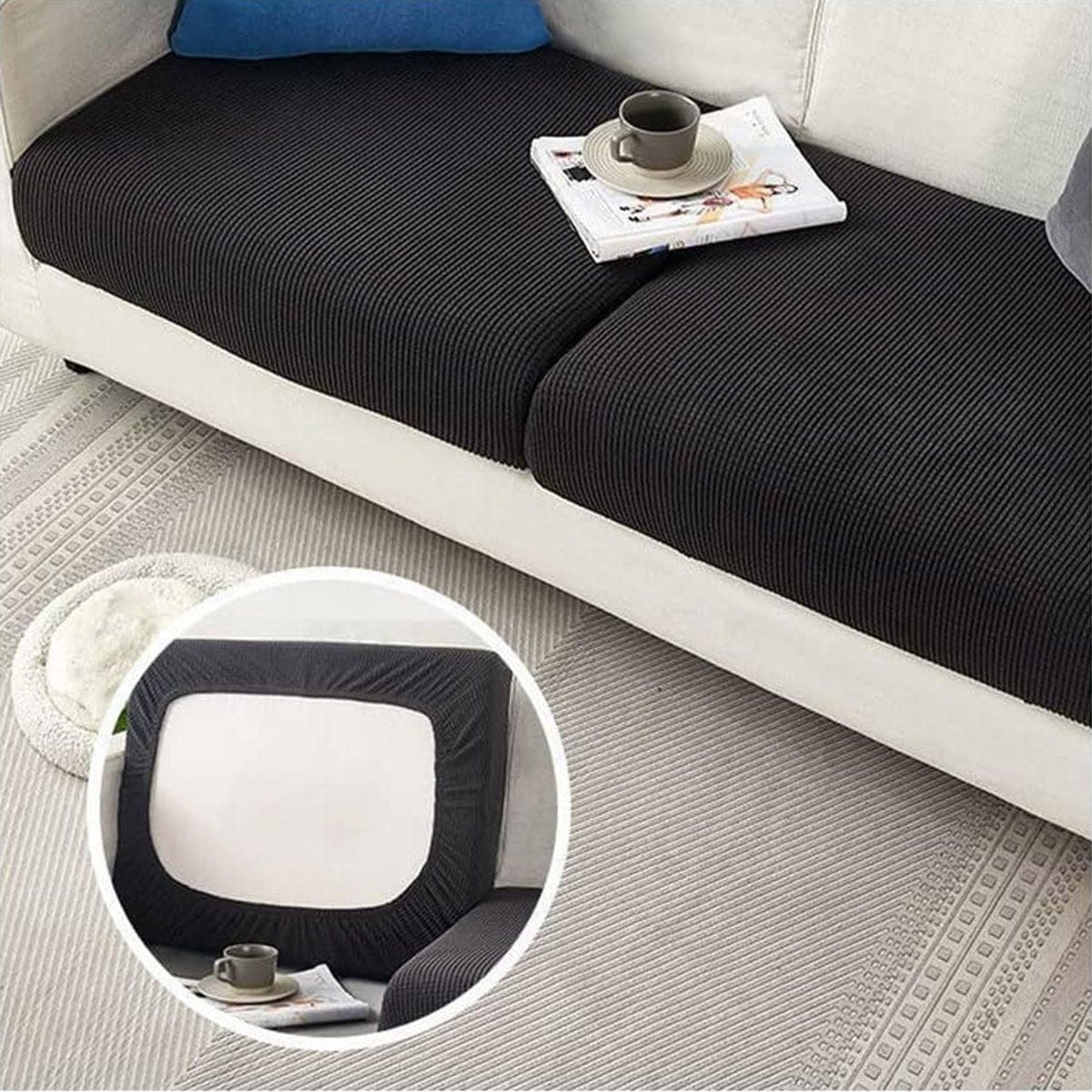 Stretch Sofa Slipcover 4 Seasons Universal Couch Protector Elastic Fabric Cover - Double-Black