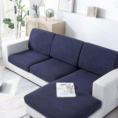 Stretch Sofa Slipcover 4 Seasons Universal Couch Protector Elastic Fabric Cover - Double-Black