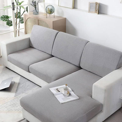 Stretch Sofa Slipcover 4 Seasons Universal Couch Protector Elastic Fabric Cover - Double-Black