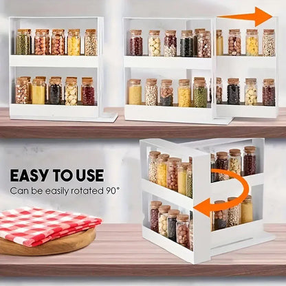 Rotating Spice Rack Kitchen Organizer Food Storage Rack Spice Organizer Stand