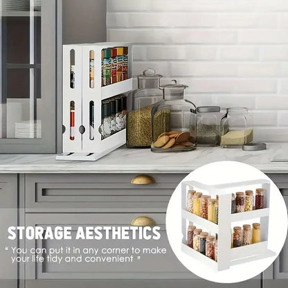 Rotating Spice Rack Kitchen Organizer Food Storage Rack Spice Organizer Stand
