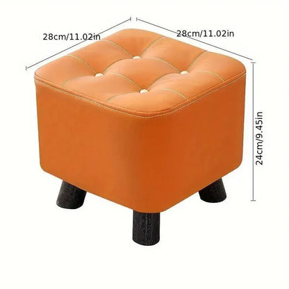 Small Stool Household Sofa Stool Shoes Changing Low Seat for Bedroom and Living - Green