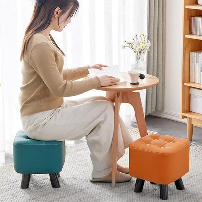 Small Stool Household Sofa Stool Shoes Changing Low Seat for Bedroom and Living - Green