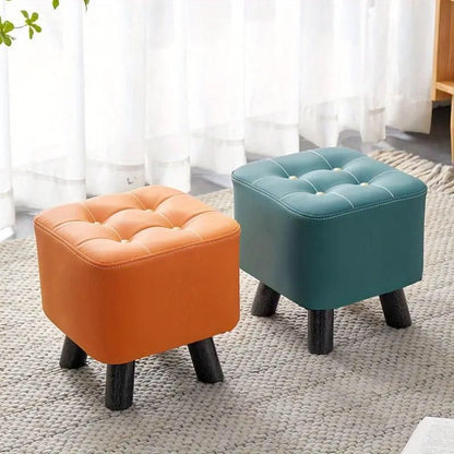 Small Stool Household Sofa Stool Shoes Changing Low Seat for Bedroom and Living - Orange