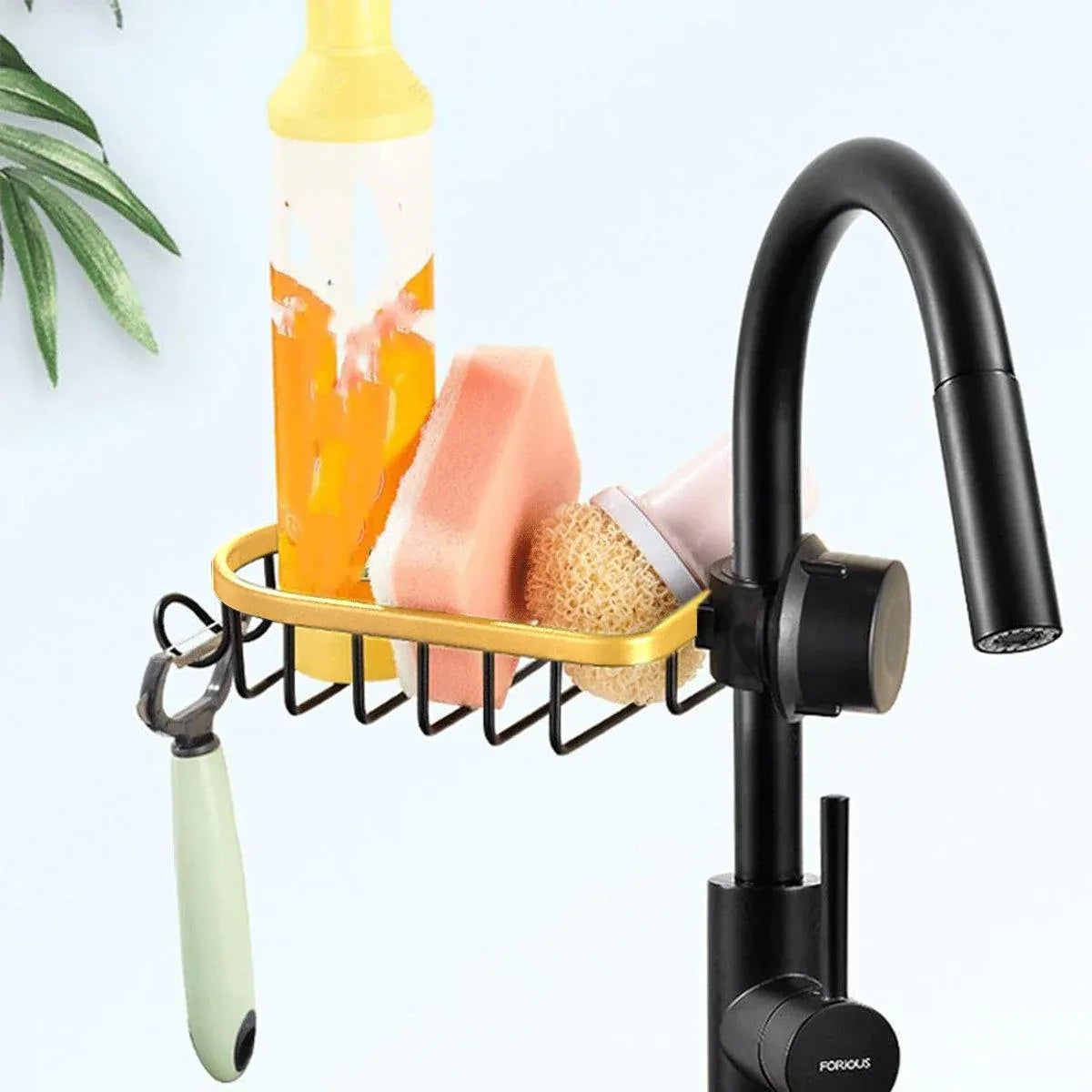 Adjustable Faucet Sink Shelf Drainage Rack Kitchen Storage Organizer for Home