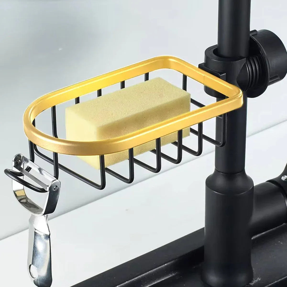 Adjustable Faucet Sink Shelf Drainage Rack Kitchen Storage Organizer for Home