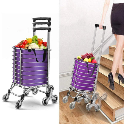 Folding Vegetable Basket Trolley Small Trailer Grocery Shopping Pulling Cart