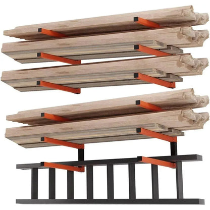 2PCS Wall Mounted Folding Storage Rack Carbon Steel Multi-Layer Organizer