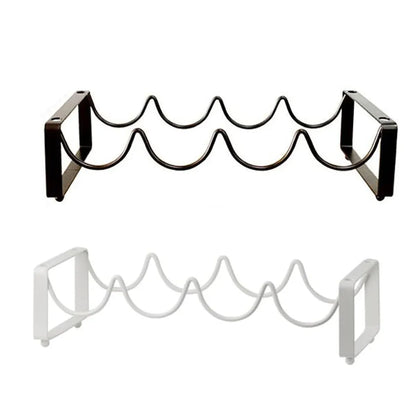 Iron Wine Rack Bottle Holder Metal Display Stand Tabletop Decorative Storage - White