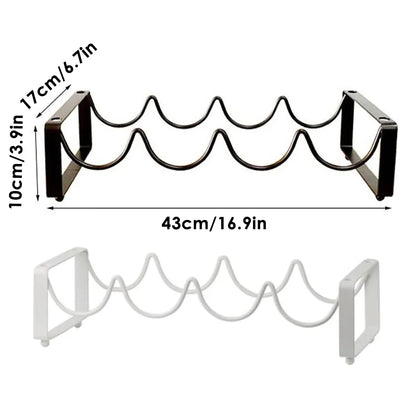 Iron Wine Rack Bottle Holder Metal Display Stand Tabletop Decorative Storage - White